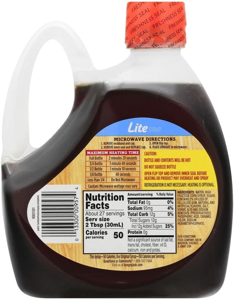 Hungry Jack Lite Pancake Syrup, 27.6 oz - Pack of 2 - Image 2